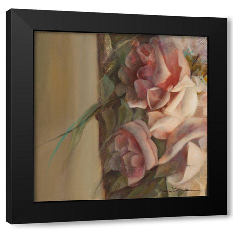 Les roses de mon jardin I Black Modern Wood Framed Art Print by Amrhein, Elvira