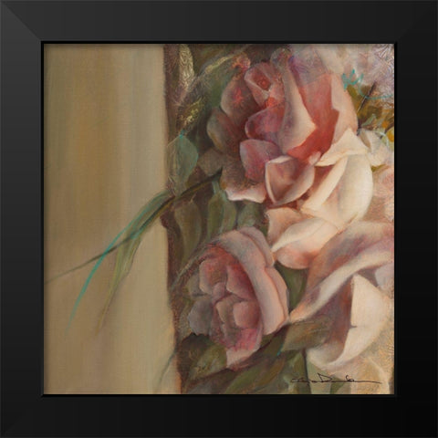 Les roses de mon jardin I Black Modern Wood Framed Art Print by Amrhein, Elvira