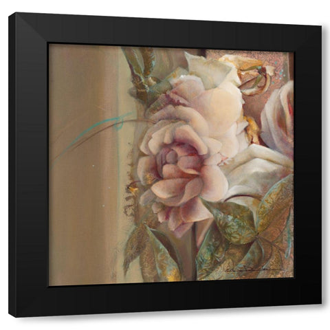 Les roses de mon jardin II Black Modern Wood Framed Art Print by Amrhein, Elvira