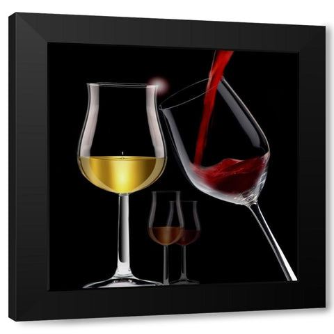 Liquids VII Black Modern Wood Framed Art Print with Double Matting by Hillert, Peter