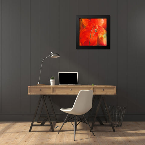 Roter Mohn Black Modern Wood Framed Art Print by Schmucker, Annette