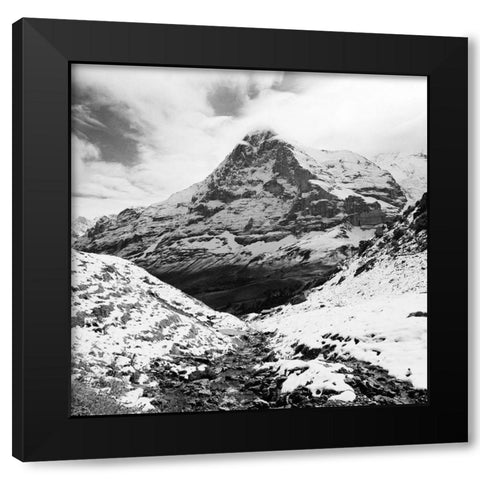 Eiger North Face Black Modern Wood Framed Art Print with Double Matting by Butcher, Dave