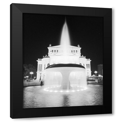 Frankfurt Alte Oper at Night Black Modern Wood Framed Art Print by Butcher, Dave