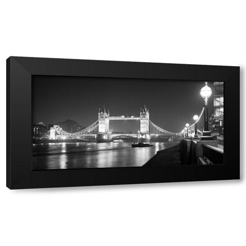 Tower Bridge at Night Black Modern Wood Framed Art Print with Double Matting by Butcher, Dave