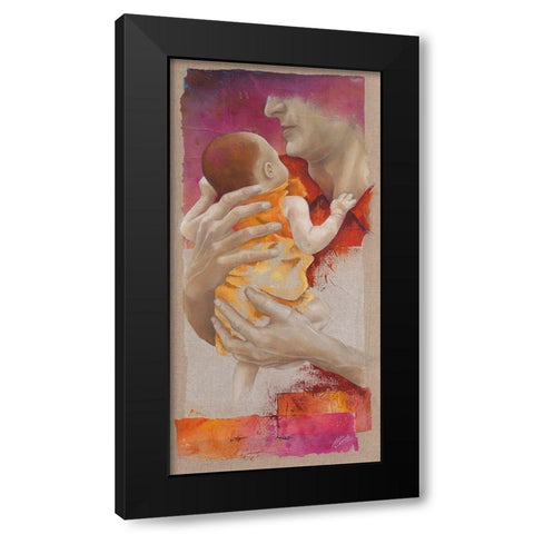 Paternite Black Modern Wood Framed Art Print by Cadoret, Virginie