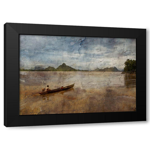 Mousson birmane Black Modern Wood Framed Art Print by Le Visage, J-M