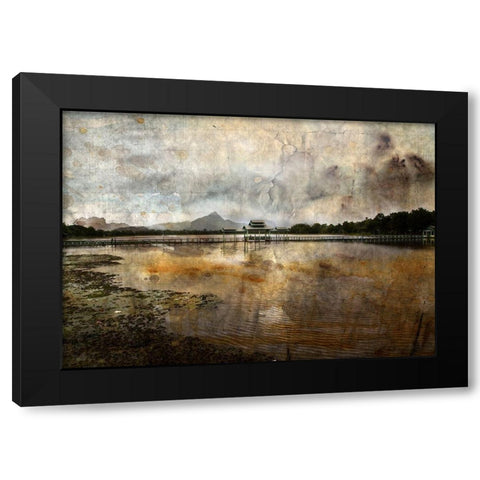 Un pont en reve Black Modern Wood Framed Art Print with Double Matting by Le Visage, J-M