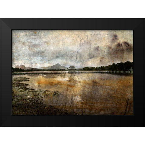 Un pont en reve Black Modern Wood Framed Art Print by Le Visage, J-M