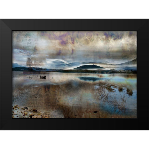 L ile noire Black Modern Wood Framed Art Print by Le Visage, J-M