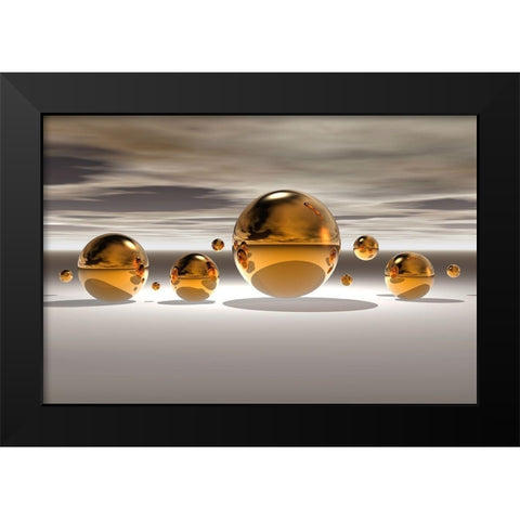 Golden Bowl II Black Modern Wood Framed Art Print by Hillert, Peter