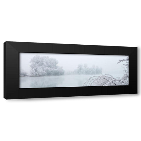 Winterlandschaft II Black Modern Wood Framed Art Print with Double Matting by Hillert, Peter