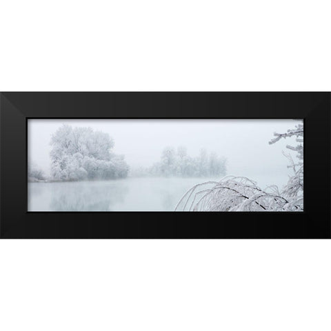 Winterlandschaft II Black Modern Wood Framed Art Print by Hillert, Peter