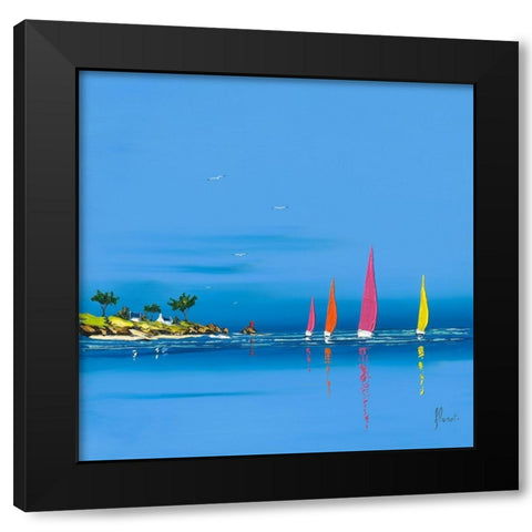 Jour de regate I Black Modern Wood Framed Art Print with Double Matting by Flanet, Frederic