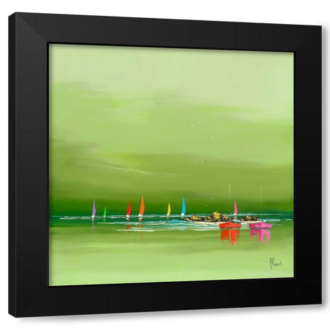 Avant l orage Black Modern Wood Framed Art Print with Double Matting by Flanet, Frederic