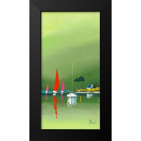 L abri cotier Black Modern Wood Framed Art Print by Flanet, Frederic