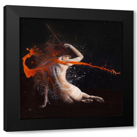Samidha I Black Modern Wood Framed Art Print by Cazal, Cedric