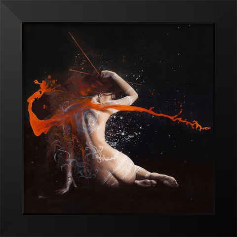 Samidha I Black Modern Wood Framed Art Print by Cazal, Cedric