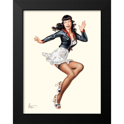 Betty danse Black Modern Wood Framed Art Print by Hitte, Patrick