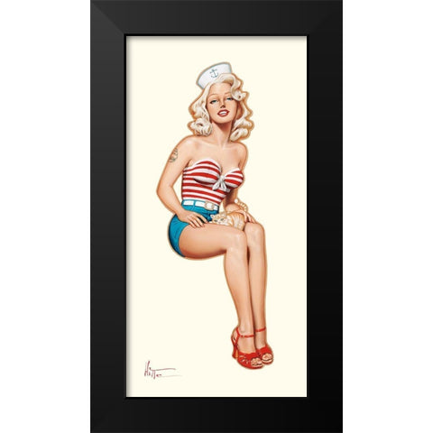 Mousse a chat Black Modern Wood Framed Art Print by Hitte, Patrick