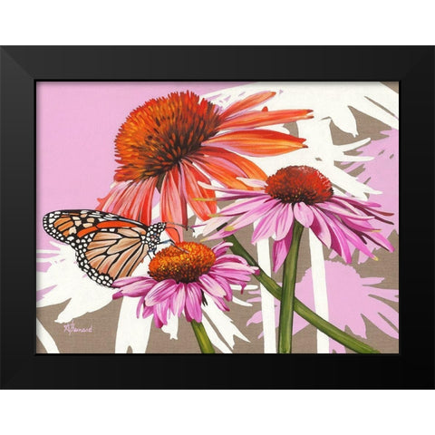 Echinacea Black Modern Wood Framed Art Print by Bernard, Anne