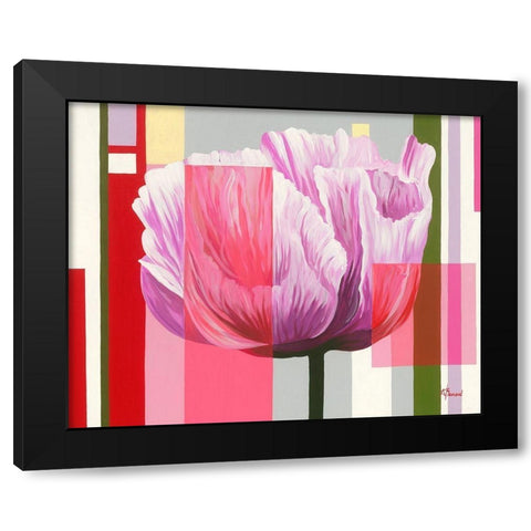 Pavot I Black Modern Wood Framed Art Print with Double Matting by Bernard, Anne