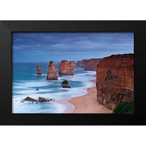 Great Ocean Road Australia Black Modern Wood Framed Art Print by Ernemann, Lothar