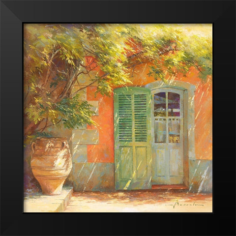 A l ombre de la glycine Black Modern Wood Framed Art Print by Messely, Johan