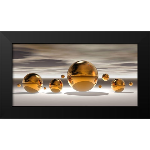 Golden Bowl II Black Modern Wood Framed Art Print by Hillert, Peter