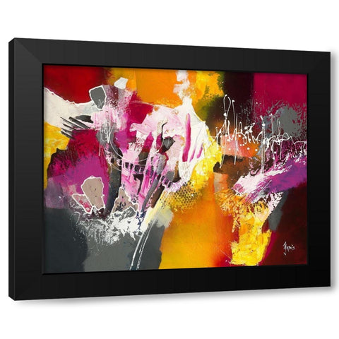 Instinct Black Modern Wood Framed Art Print by Jadis