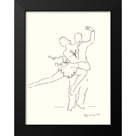 Lets Dance Black Modern Wood Framed Art Print by Schneider, Rosy