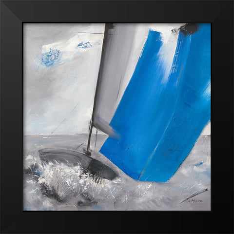 Voile bleue II Black Modern Wood Framed Art Print by Allaire, Lydie