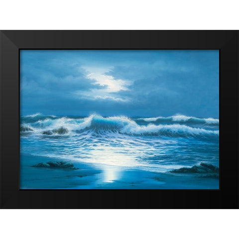 Evening Breakers Black Modern Wood Framed Art Print by Sim, John F