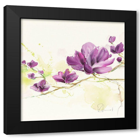 Magnolie I Black Modern Wood Framed Art Print with Double Matting by Zacher-Finet, Isabelle