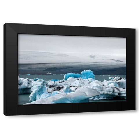 JokulsÃ¡rlon-Island Black Modern Wood Framed Art Print with Double Matting by Seidel, Leo