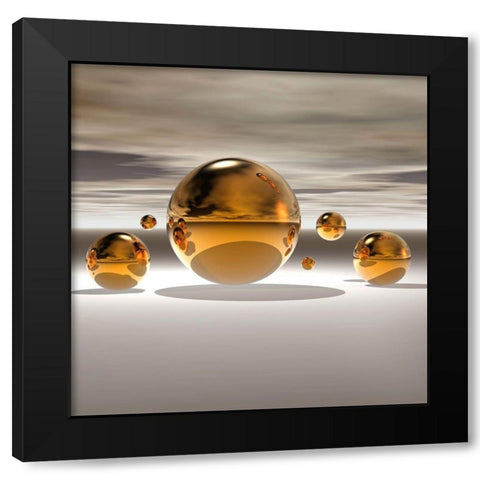 Golden Bowl II Black Modern Wood Framed Art Print by Hillert, Peter