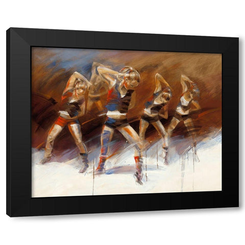 Dance up Black Modern Wood Framed Art Print with Double Matting by Meijering, Kitty