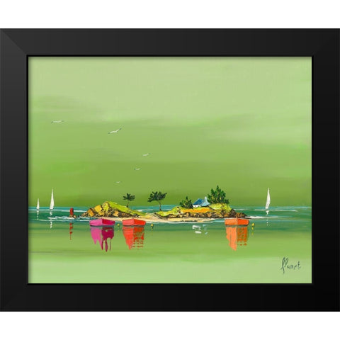 Petite brise Black Modern Wood Framed Art Print by Flanet, Frederic