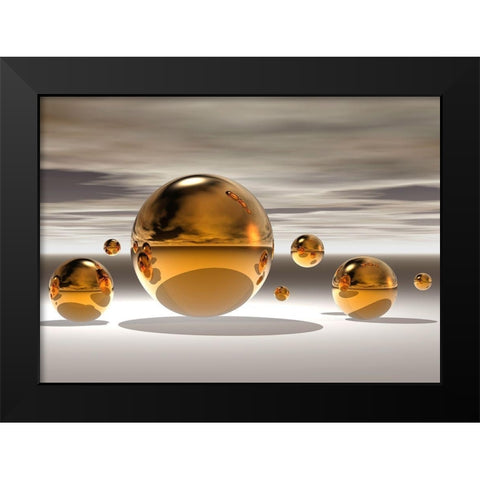 Golden Bowl II Black Modern Wood Framed Art Print by Hillert, Peter