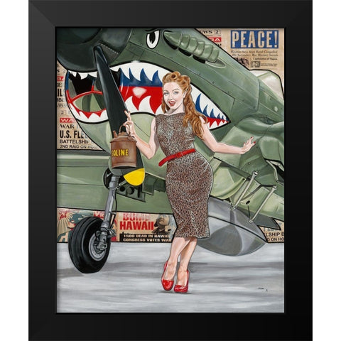 Jessie Black Modern Wood Framed Art Print by Lisa.C