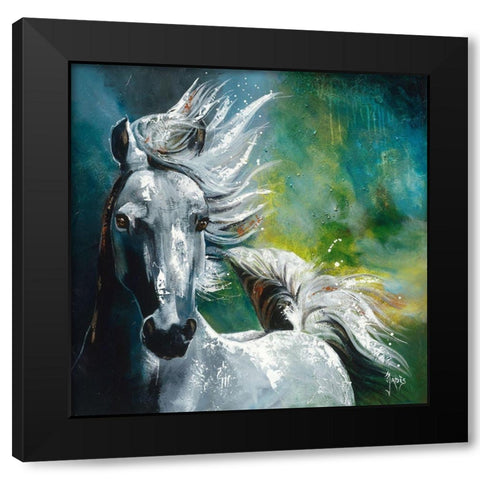 Fierte Black Modern Wood Framed Art Print with Double Matting by Jadis