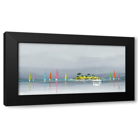 Une ile Black Modern Wood Framed Art Print with Double Matting by Flanet, Frederic