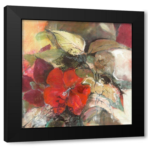 Hibiskus Black Modern Wood Framed Art Print by Dreyer, Ingeborg