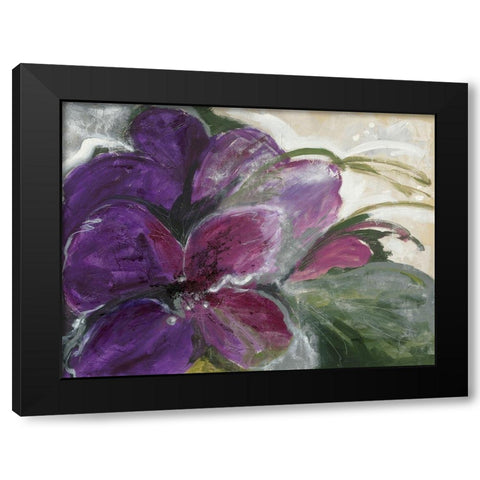 Clematis Black Modern Wood Framed Art Print with Double Matting by Dreyer, Ingeborg