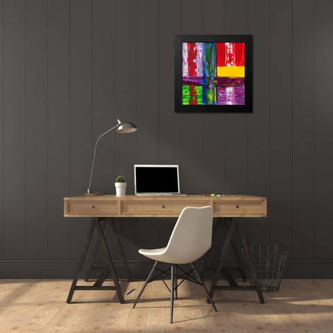 Fenetre jaune Black Modern Wood Framed Art Print by MAXWELL