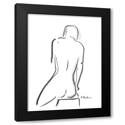 Sophy Black Modern Wood Framed Art Print with Double Matting by Marteau, Frederique