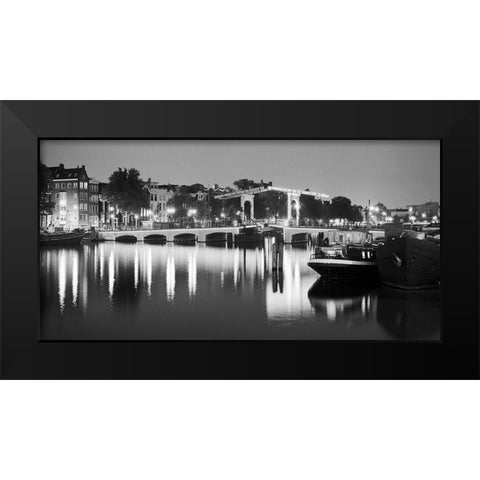 Amsterdam Magere Bridge Black Modern Wood Framed Art Print by Butcher, Dave