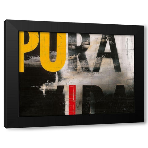 Pura Vida Black Modern Wood Framed Art Print by Becam, Carole