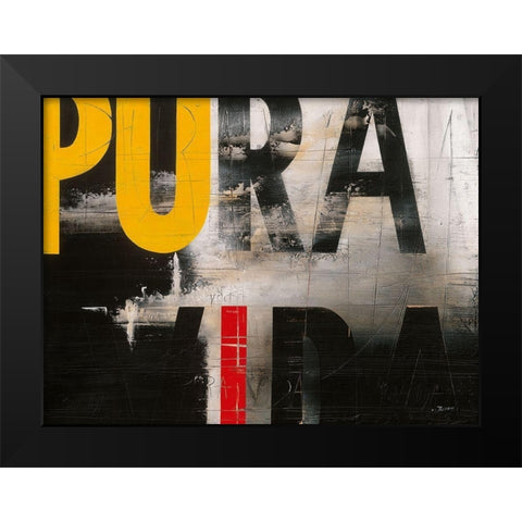Pura Vida Black Modern Wood Framed Art Print by Becam, Carole