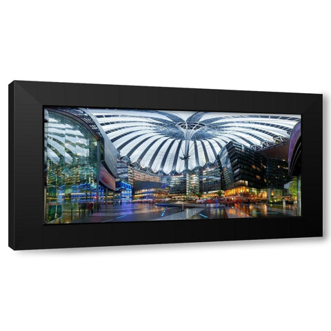Sony Center Panorama Black Modern Wood Framed Art Print by Fischer, Rolf