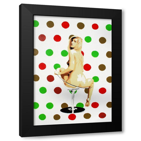 Christmas Spotlight Black Modern Wood Framed Art Print with Double Matting by Zalez